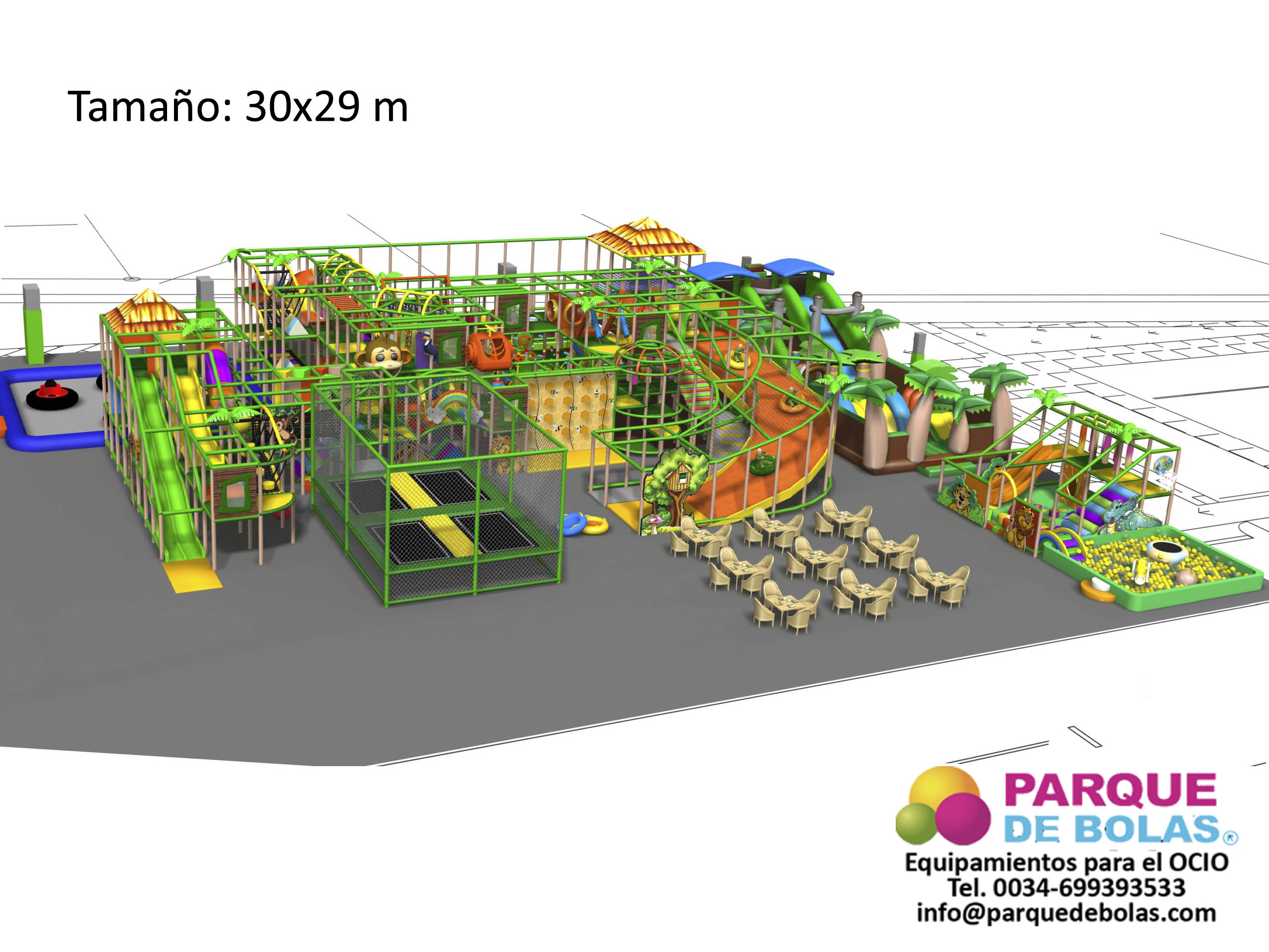 Parque de bolas FOREST 30 x 19 m