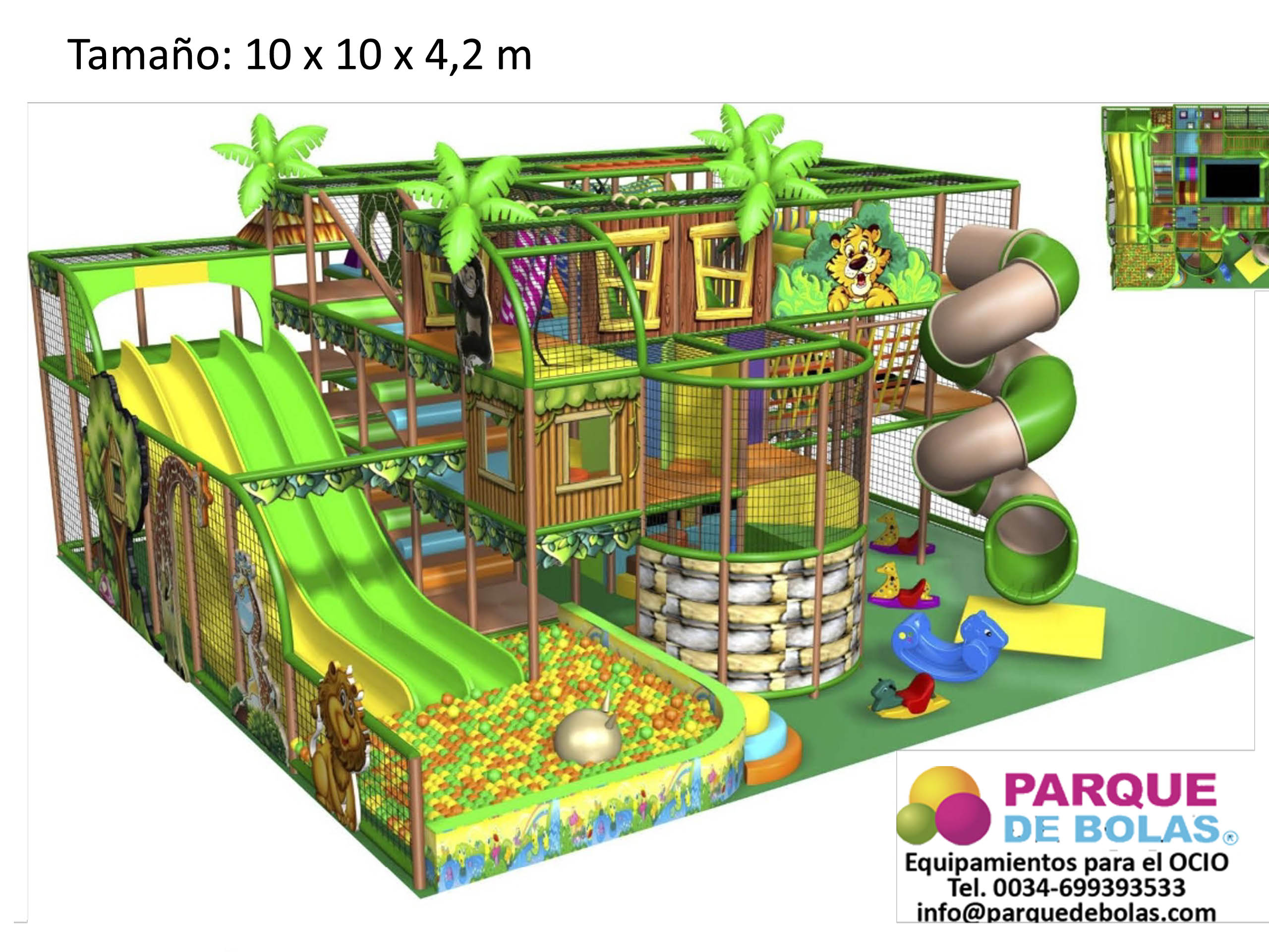 Parque de bolas TIGER 10 x 10 x 4,2 m