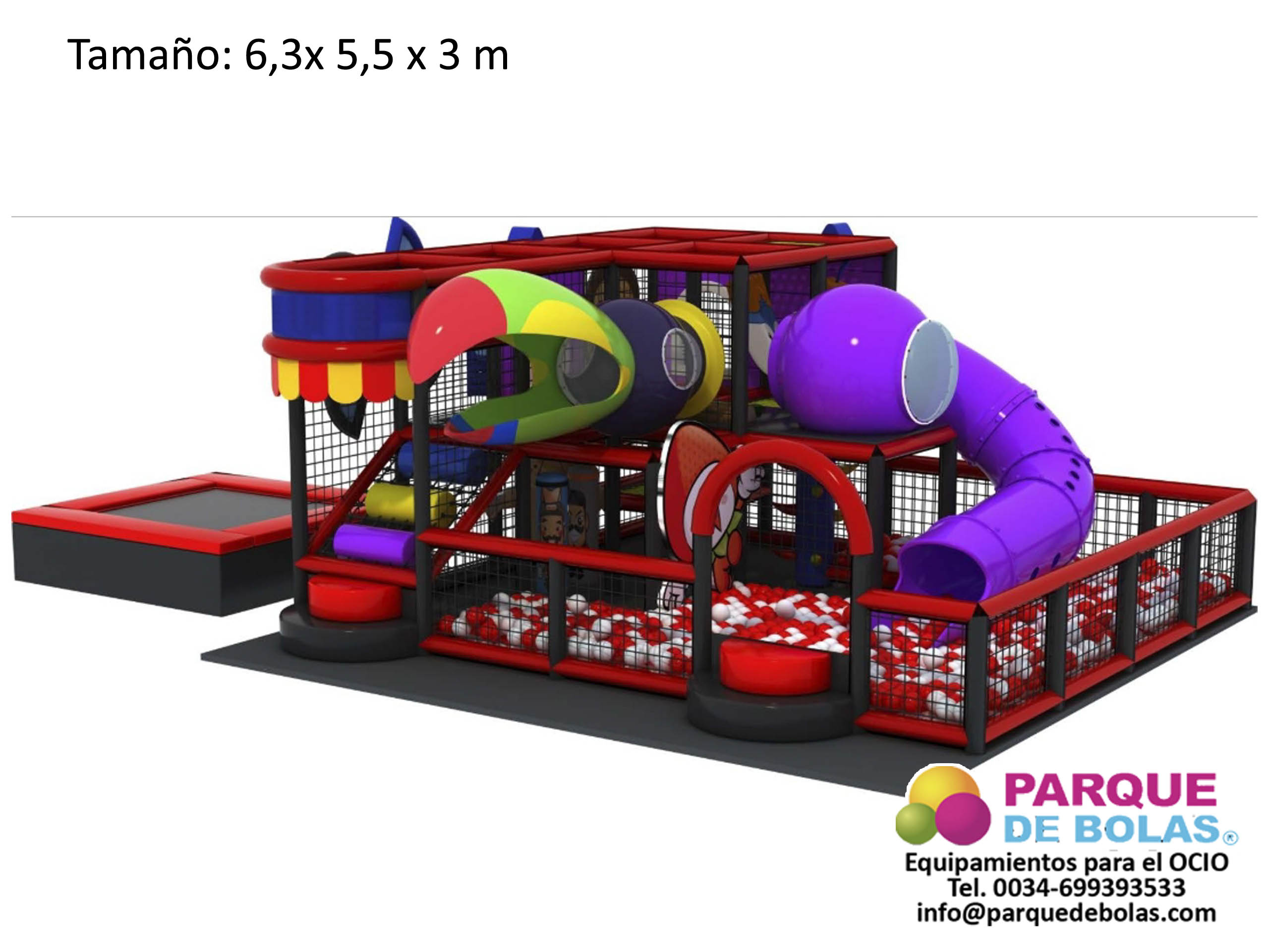 Parque de bolas TROPICAL 6,3 x 5,5 x 3 m