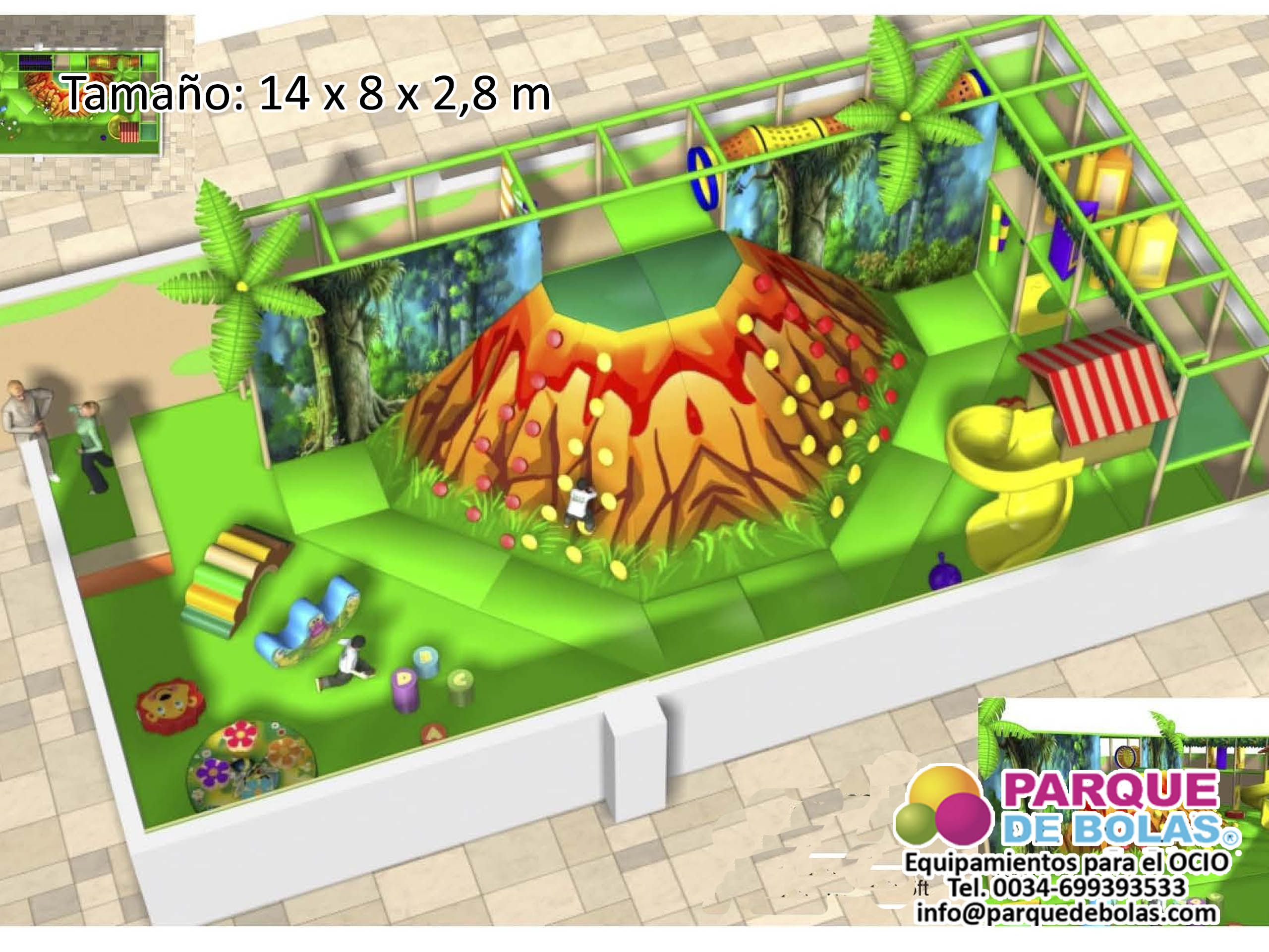 Parque de bolas VOLCAN 14 x 8 x 2.8 m