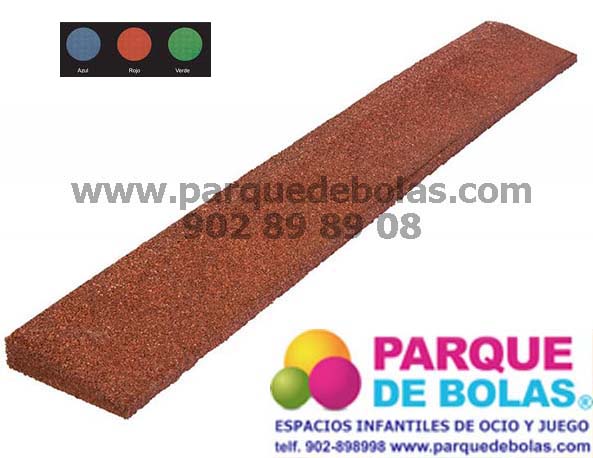envidia ajuste testigo Borde para suelo caucho exterior 1x0,25 m 4 cm grosor (precio m lineal) -  Parquedebolas.com