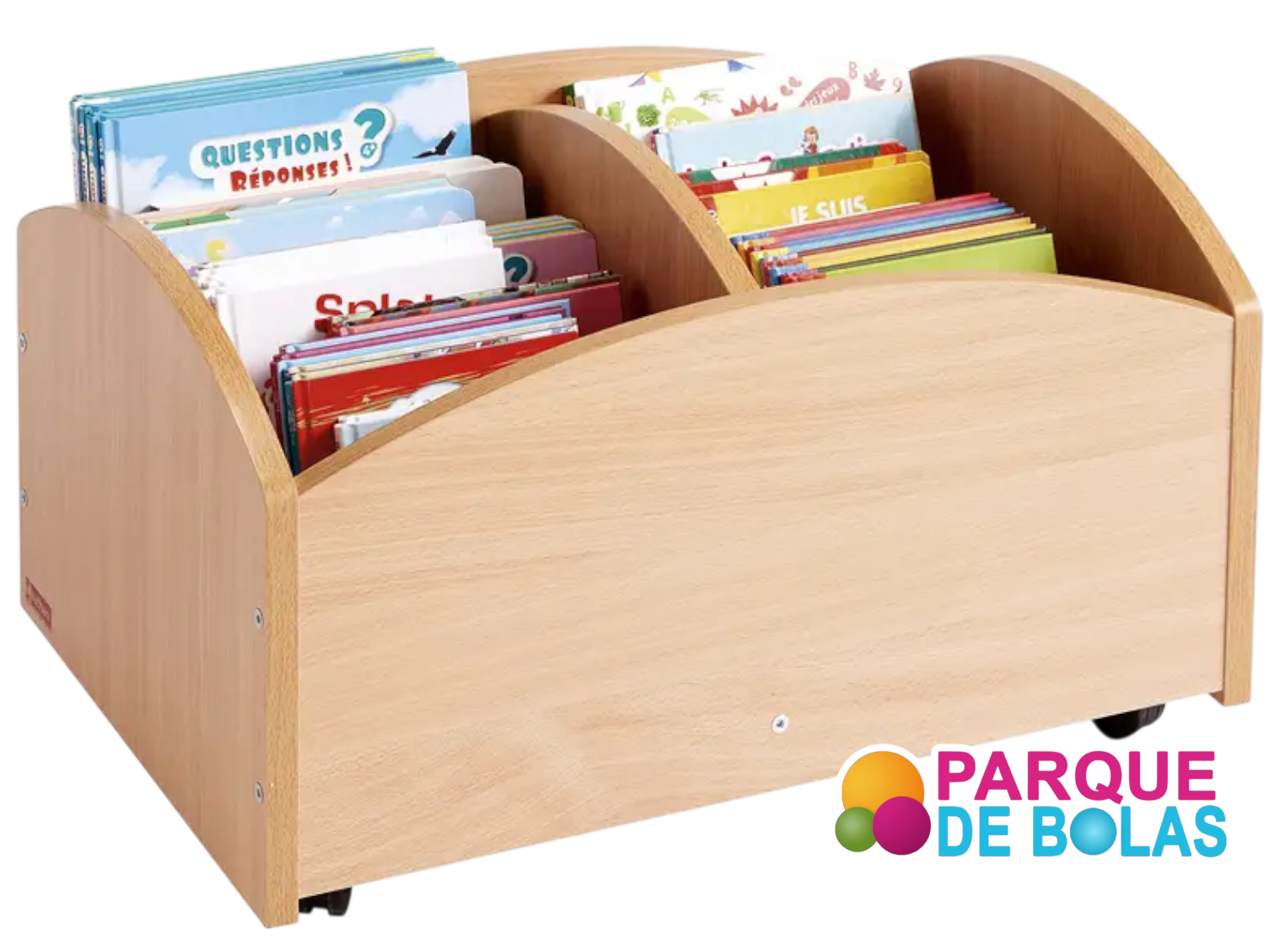 Librería baja de 2 compartimentos - Acabado Haya